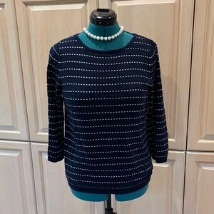 Croft & Barrow Navy and White Patterned Sweater